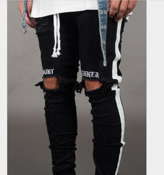 New Fashion Mens Jean Street Black Holes White Stripes Jeans Hiphop Skateboard Pencil Pants, Blue
New Fashion Mens Jean Street Black Holes White Stripes Jeans Hiphop Skateboard Pencil Pants, Blue