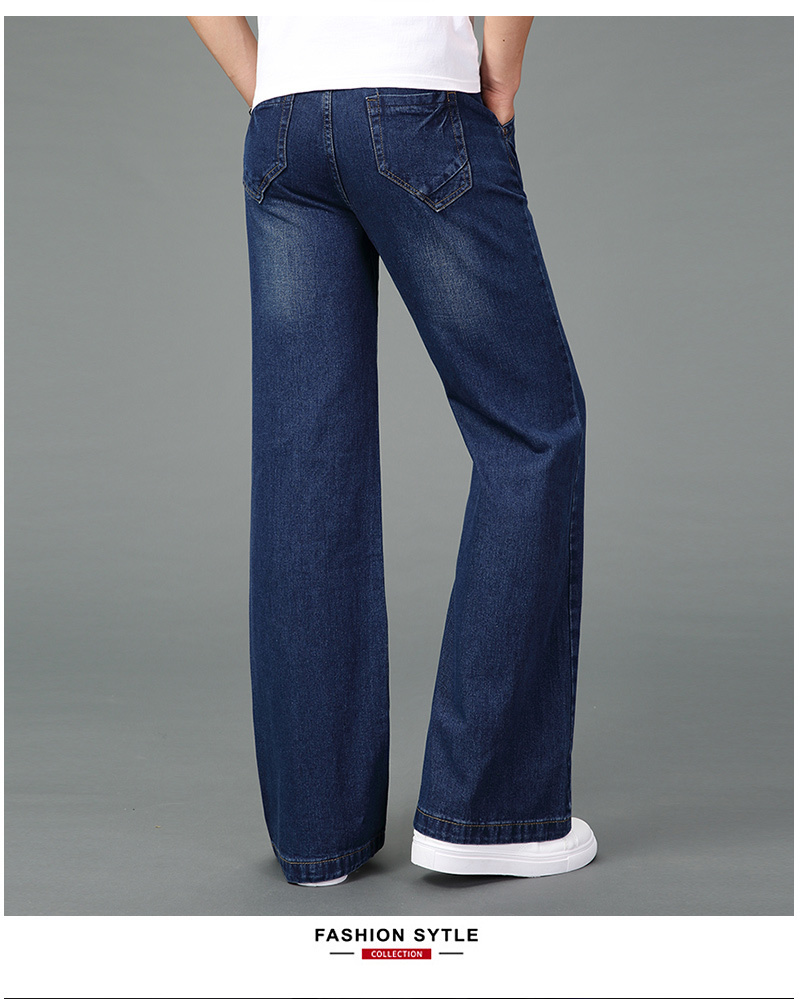men's wide-leg long jeans casual bell blue jeans trousers for man bootcut jeans pants male Spring 201128