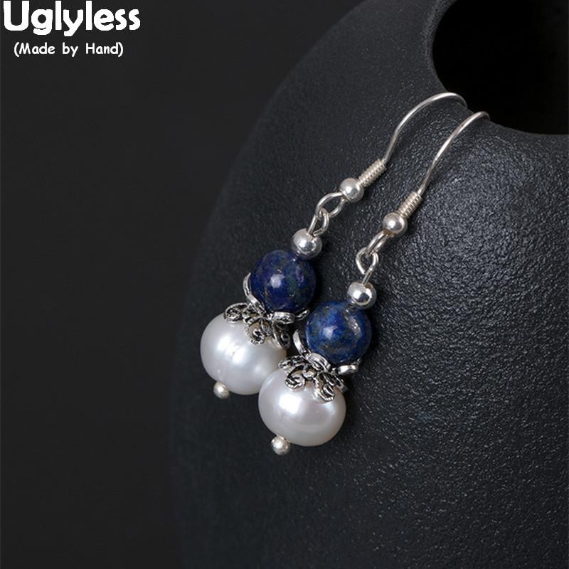 Uglyless 100% Real 925 Sterling Silver Ethnic Women Vintage Summer Dress Earrings Natural Pearls Beading Earrings Bohemia Lapis
Uglyless 100% Real 925 Sterling Silver Ethnic Women Vintage Summer Dress Earrings Natural Pearls Beading Earrings Bohemia Lapis