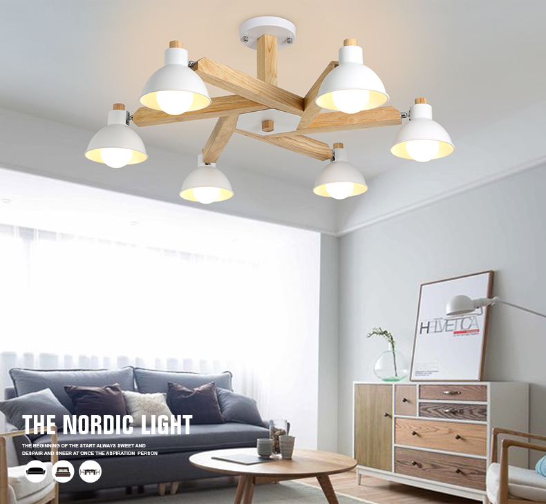 Retro Wooden LED ceiling light Korea style lamp for living room/bedroom/study room modern Lighting Fixture