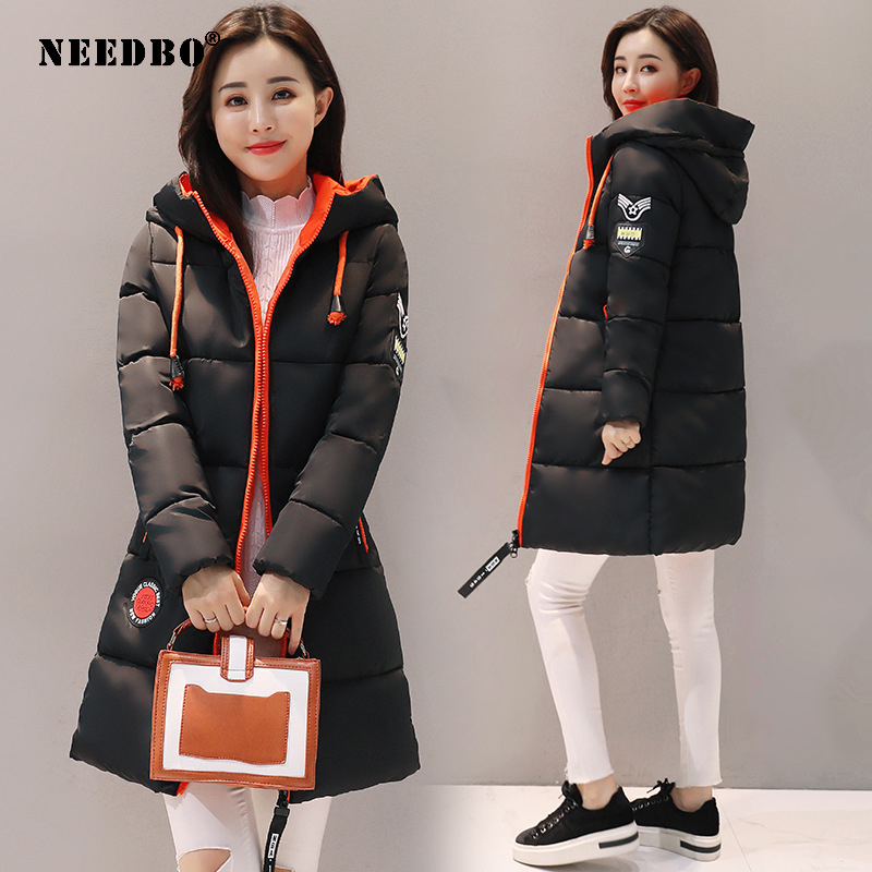 NEEDBO Winter Jacket Women Long Parka Winter Coat Female Woman Winter Coat and Puffer Jacket Casual Slim Outwear Long Coat Women 200928