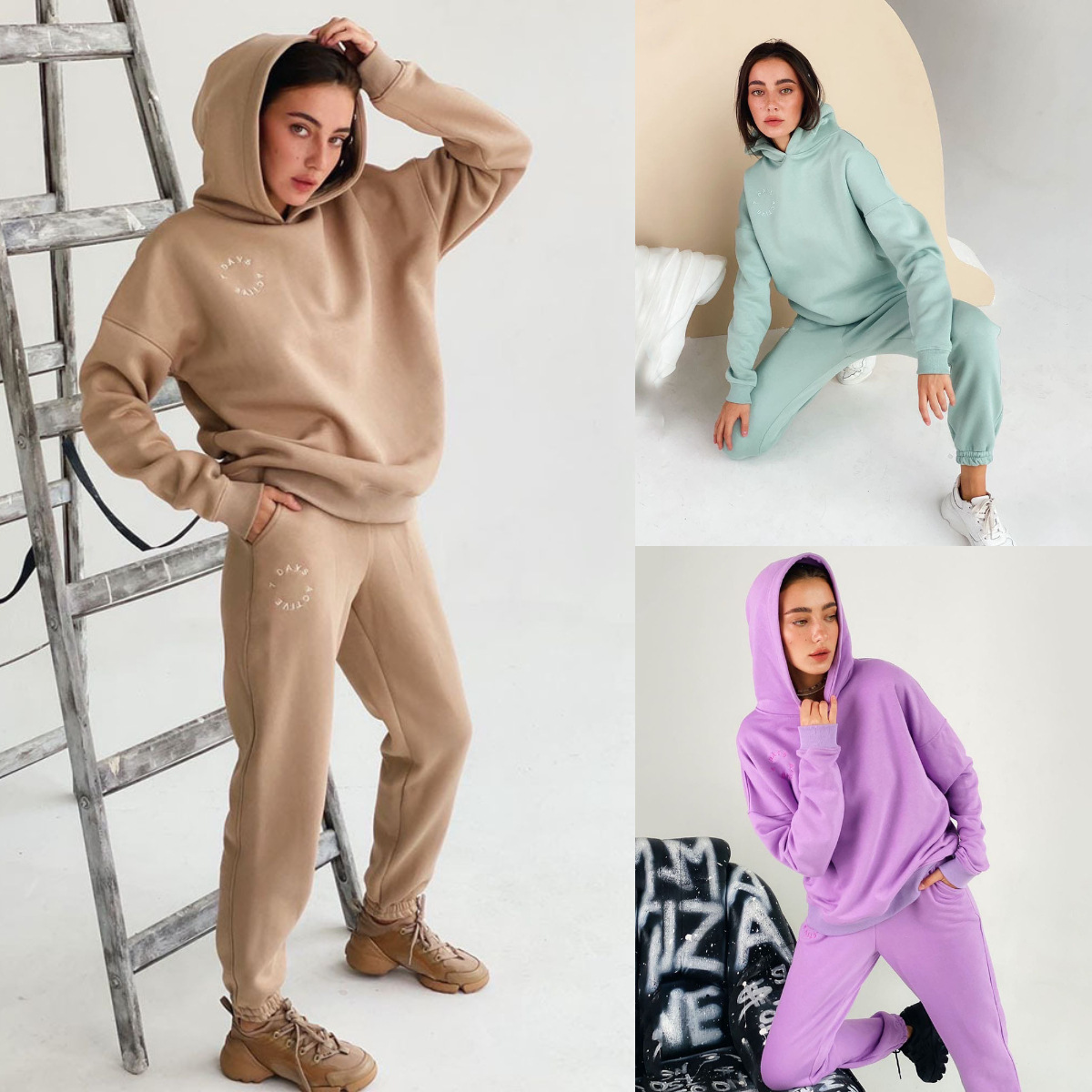 NO.567 European and American hot autumn winter 2020 new stand collar splicing leisure sports suit for women, Gray
NO.567 European and American hot autumn winter 2020 new stand collar splicing leisure sports suit for women, Gray