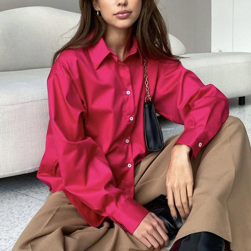 Women's Blouses & Shirts Women Chic Simple Retro Green Red Solid Lapel White Single Breasted Office Lady Casual Basic Shirring Sleeve Mujer
Women's Blouses & Shirts Women Chic Simple Retro Green Red Solid Lapel White Single Breasted Office Lady Casual Basic Shirring Sleeve Mujer