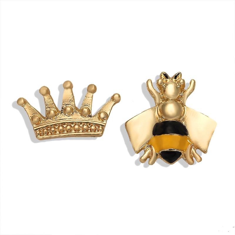 Stud Sweet Girl Crown Bee Asymmetric Earrings Creative Women's Wedding Gold Accessories Charming Lady Jewelry Gift
Stud Sweet Girl Crown Bee Asymmetric Earrings Creative Women's Wedding Gold Accessories Charming Lady Jewelry Gift