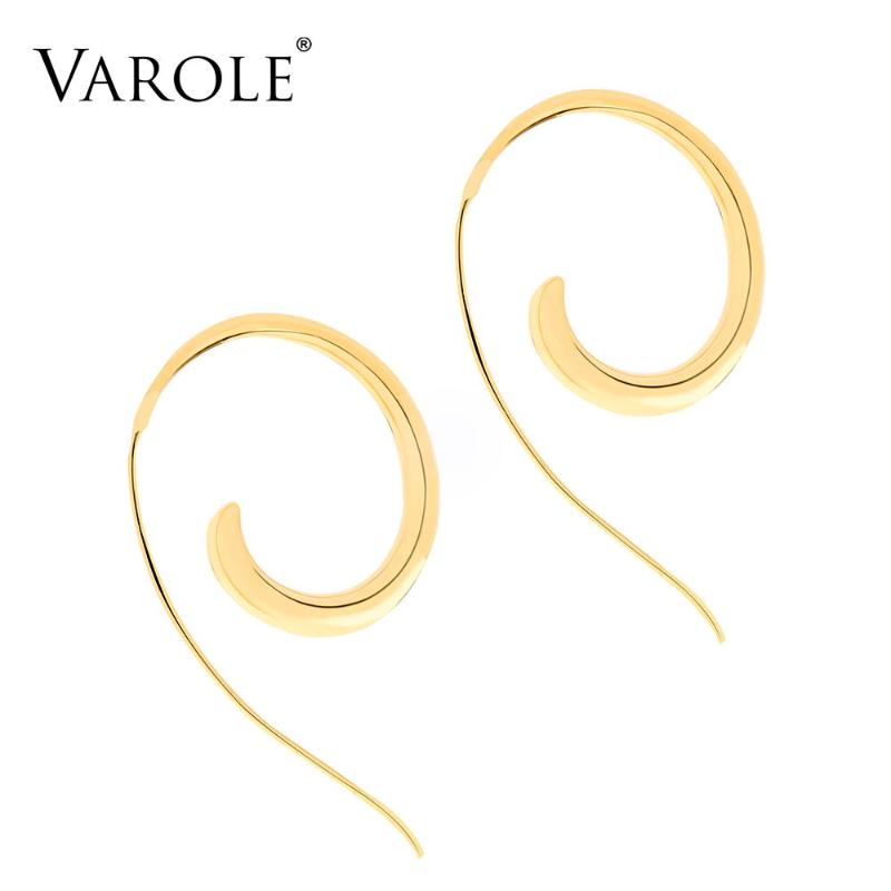 VAROLE Graceful Curve Hoop Earrings For Women Gold Color Cute Simple Long Earings Fashion Jewelry Lady Gifts Oorbellen
VAROLE Graceful Curve Hoop Earrings For Women Gold Color Cute Simple Long Earings Fashion Jewelry Lady Gifts Oorbellen