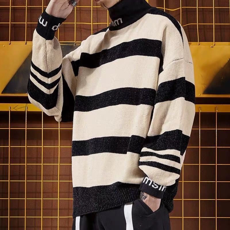 2021 quality Autumn Winter Hip-hop Male Student Pretty Striped Trend Line Half High Sweater 6CN7, Xxl
2021 quality Autumn Winter Hip-hop Male Student Pretty Striped Trend Line Half High Sweater 6CN7, Xxl