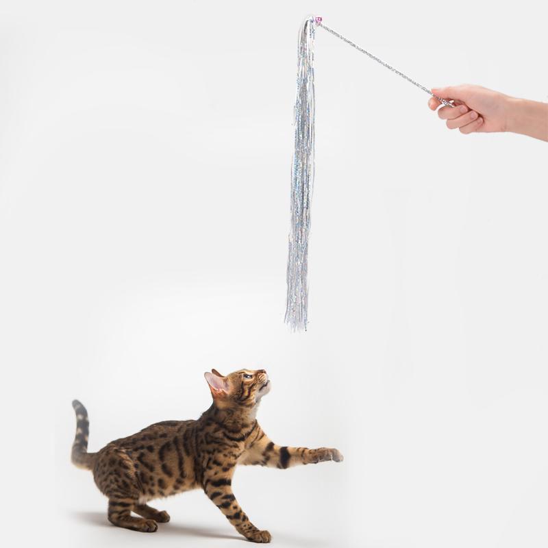 

Pet Toys Teasing Cute Wand Training Interactive Acrylic Teaser Funny Cat Stick Tassels Dangler Rod Kitten Feather Bell1