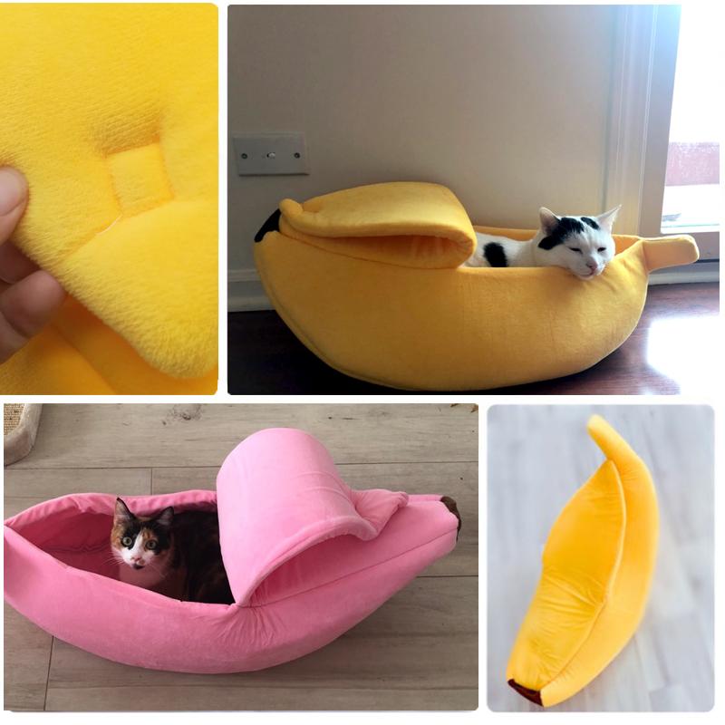 Banana Cat Bed House Cozy Cute Banana Puppy Cushion Kennel Warm Portable Pet Basket Supplies Mat Beds for Cats & Kittens 
Banana Cat Bed House Cozy Cute Banana Puppy Cushion Kennel Warm Portable Pet Basket Supplies Mat Beds for Cats & Kittens