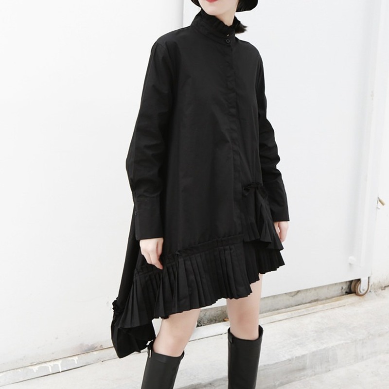 2021 Female Street Clothes Personality Irregular Blouse Ruffled Young Shreds of Vintage Design Girl Shirts Oversize Loose Long Top Ysld, Black
2021 Female Street Clothes Personality Irregular Blouse Ruffled Young Shreds of Vintage Design Girl Shirts Oversize Loose Long Top Ysld, Black