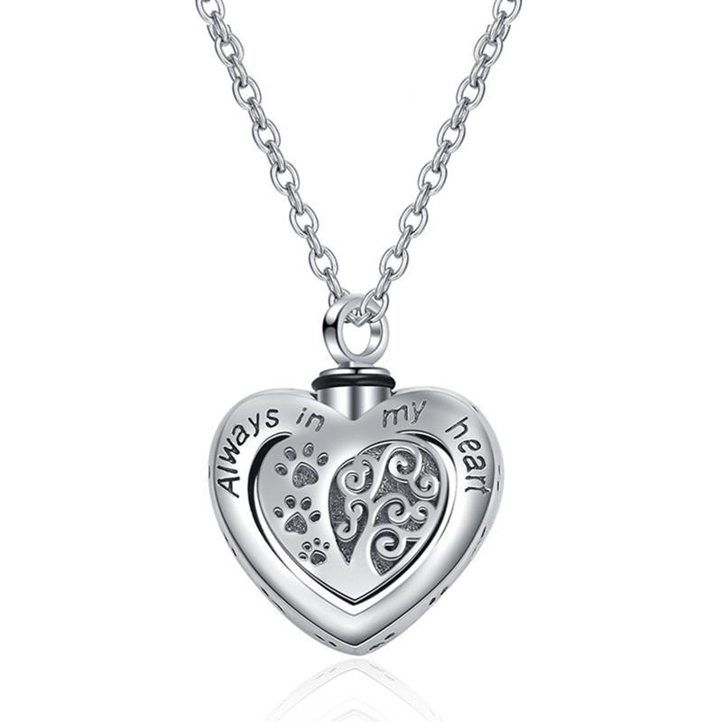 Love Footprint Necklace Cremation Jewelry Ashes Necklace Lover An Ashtray Souvenir Pet/human Footprint Souvenir
