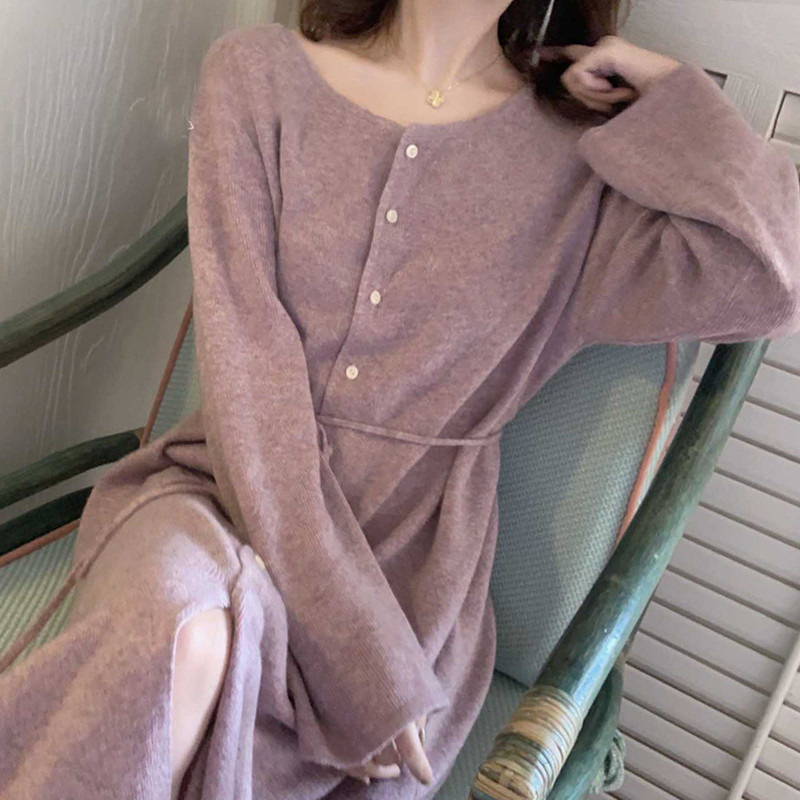 2021 Long New Fall Round Turtleneck with Sash Dressed in Sweater Buttons Up to Midi Thin Harajuku Elegant Tea Dresses S7K8, Purple
2021 Long New Fall Round Turtleneck with Sash Dressed in Sweater Buttons Up to Midi Thin Harajuku Elegant Tea Dresses S7K8, Purple