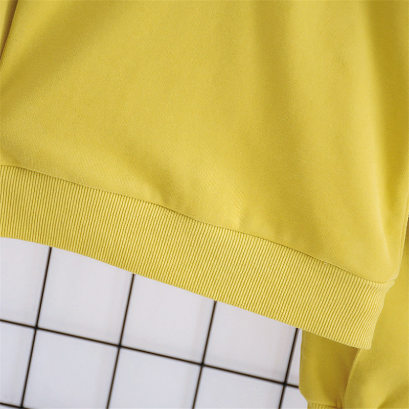 2020 New Children's Clothing Suits Baby Girl Clothes Lapel Pullover Solid Color Long-sleeved Fashion Top + cute Warm TrousersX1019