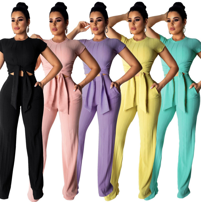 Women Short Sleeve 2 Piece Set Solid Stripes Slim T Shirt Wide Leg Pants Suit Club Vest Trouser Casual Clothing A116, Black
Women Short Sleeve 2 Piece Set Solid Stripes Slim T Shirt Wide Leg Pants Suit Club Vest Trouser Casual Clothing A116, Black