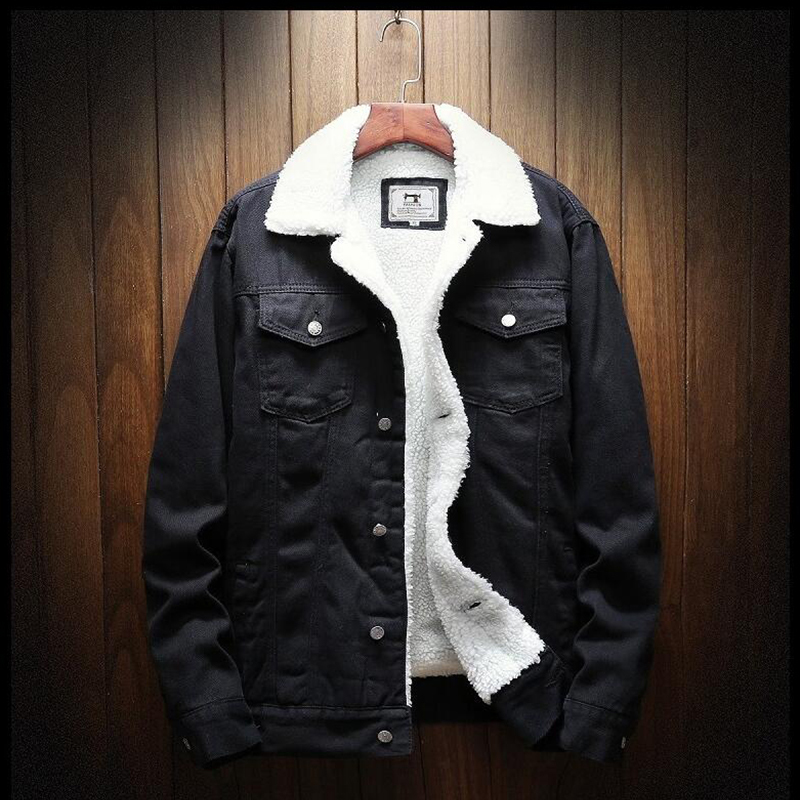 Men Light Blue Winter Jean Jackets Outerwear Warm Denim Coats New Men Large Size Wool Liner Thicker Winter Denim Jackets 201118