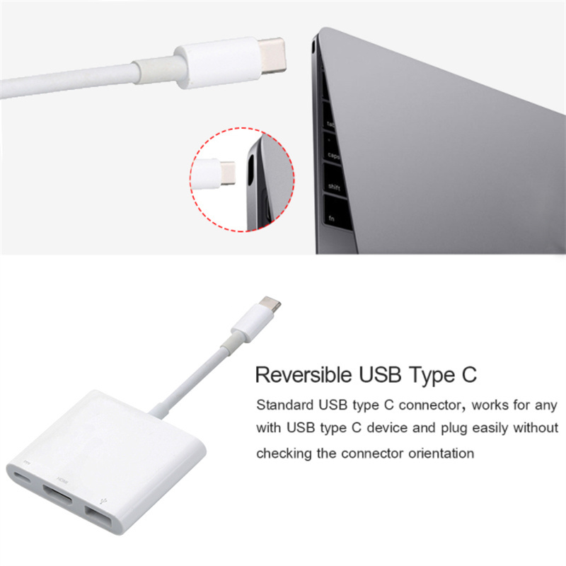 Computer Adapters Type-C USB 3.1 Hub USB-C To USB3.0 Type C Female Charger Adapter For New Macbook Dell XPS 13 Accessories
