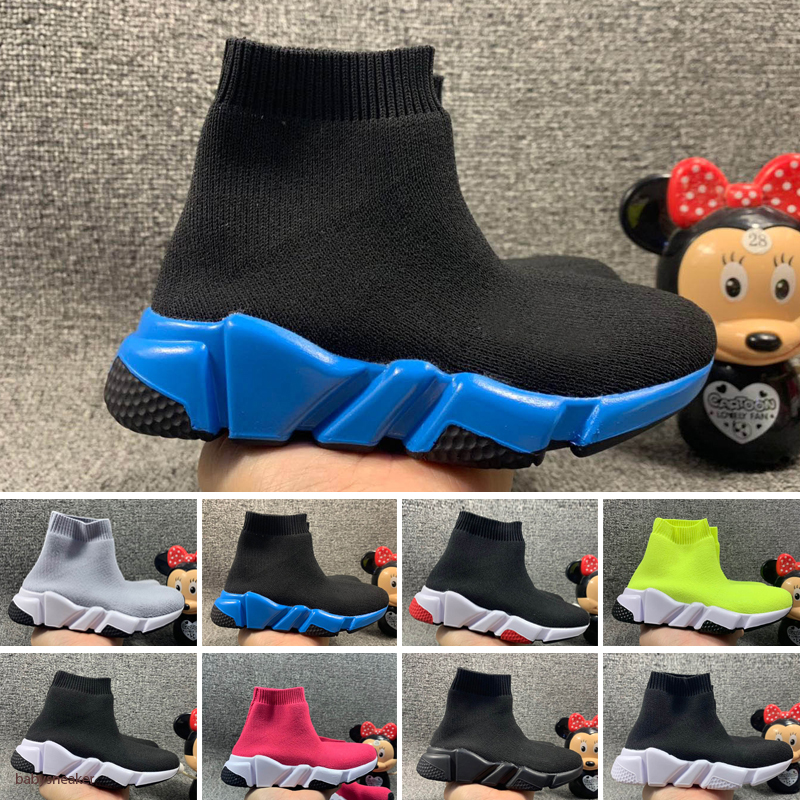 

2020 Wholesale Sell Childrens Kid Sock shoes Vetements crew Sock Runner Trainers Shoes Kids Shoes Hight Top Sneakers Boot Eur 24-35, Color 3