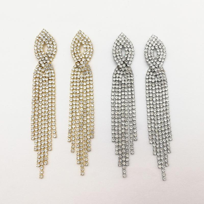 Gold and Silver Color Rhinestone Crystal Chains Tassel Drop Dangle Earring Fashion New Design Jewelry Accessories For Women
Gold and Silver Color Rhinestone Crystal Chains Tassel Drop Dangle Earring Fashion New Design Jewelry Accessories For Women