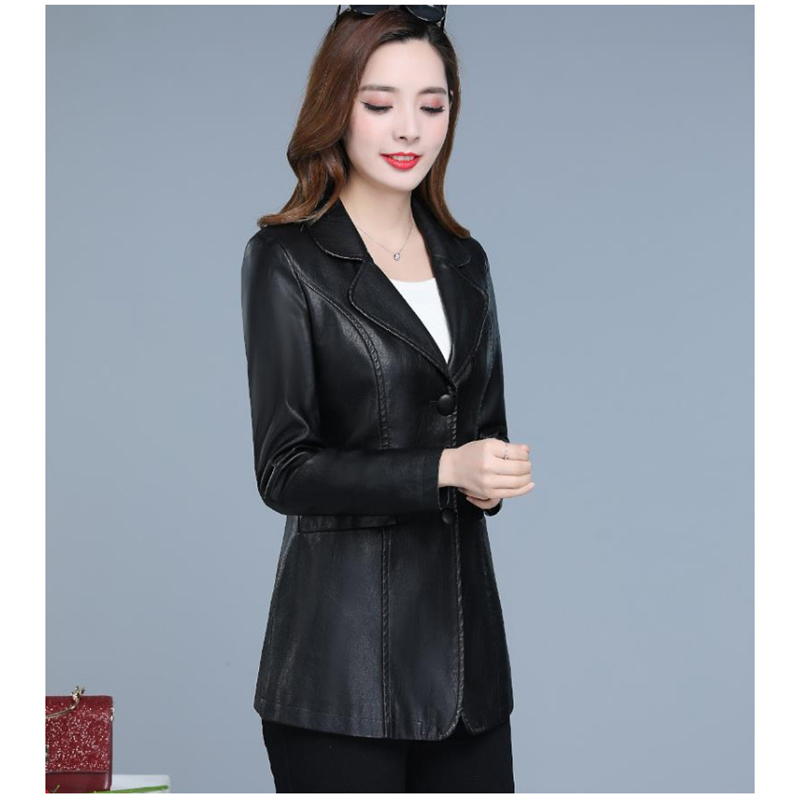 Faux leather Coat Autumn Women Black Wine Red XL-6XL plus Size Korean Temperament Jacket Long Sleeve Short Fashion Jacket JD307 201226
