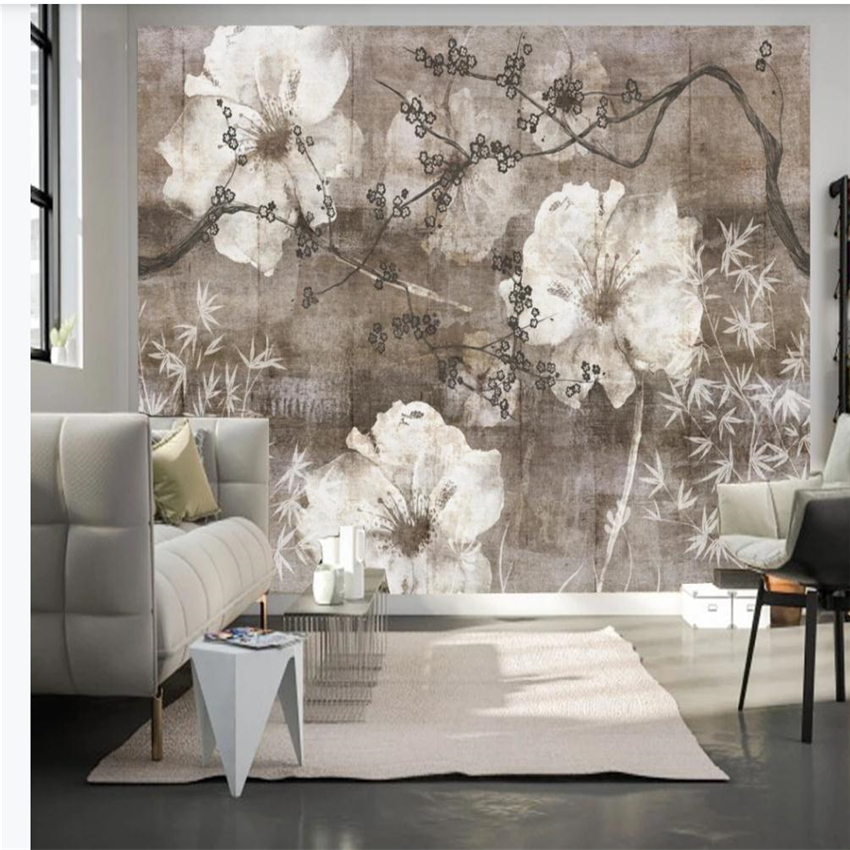 Retro nostalgic cement wall flower plum TV background wall mural 3d murals wallpaper for living room, Brown
Retro nostalgic cement wall flower plum TV background wall mural 3d murals wallpaper for living room, Brown