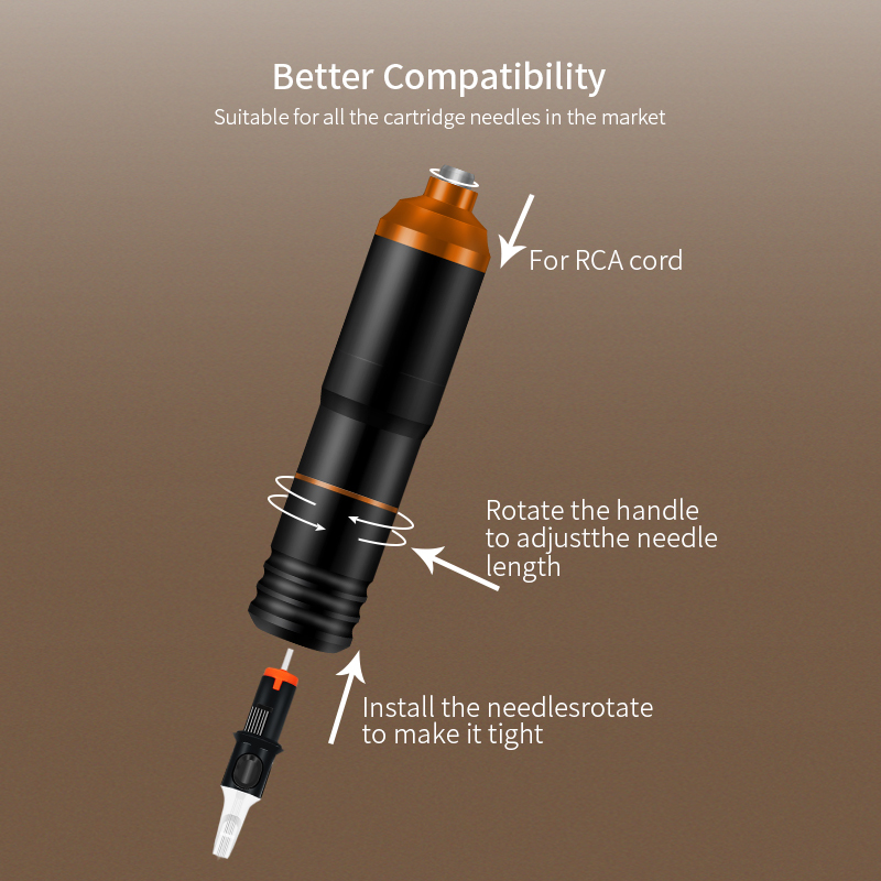 Rotary Tattoo Machine RCA Interface Import Motor Aircraft Aluminum Alloy Permanent Makeup Tattoo Gun Pen 201111
