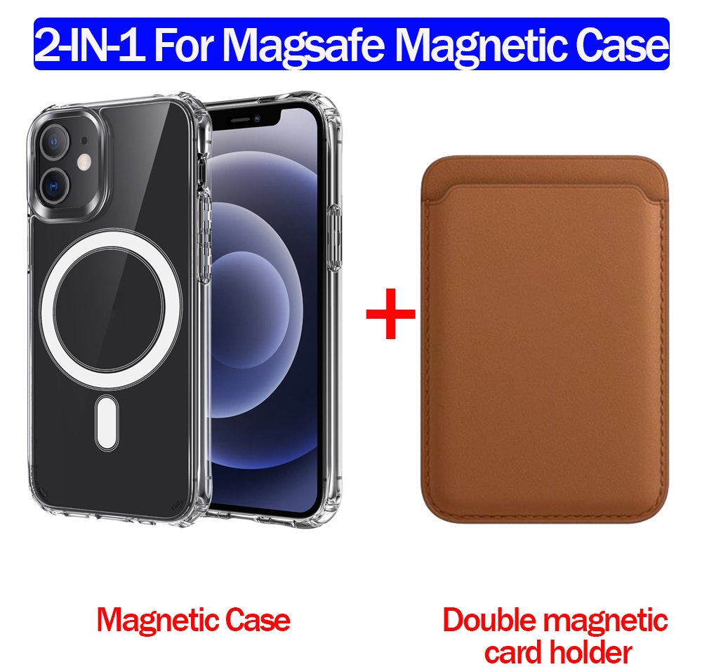 Magnetic Case for Magsafe Charger With Magsafe Case+Magnetic Leather Wallet Magsafe Card Hold For iPhone 12 Pro Max mini iPhone 11 Pro Max
Magnetic Case for Magsafe Charger With Magsafe Case+Magnetic Leather Wallet Magsafe Card Hold For iPhone 12 Pro Max mini iPhone 11 Pro Max