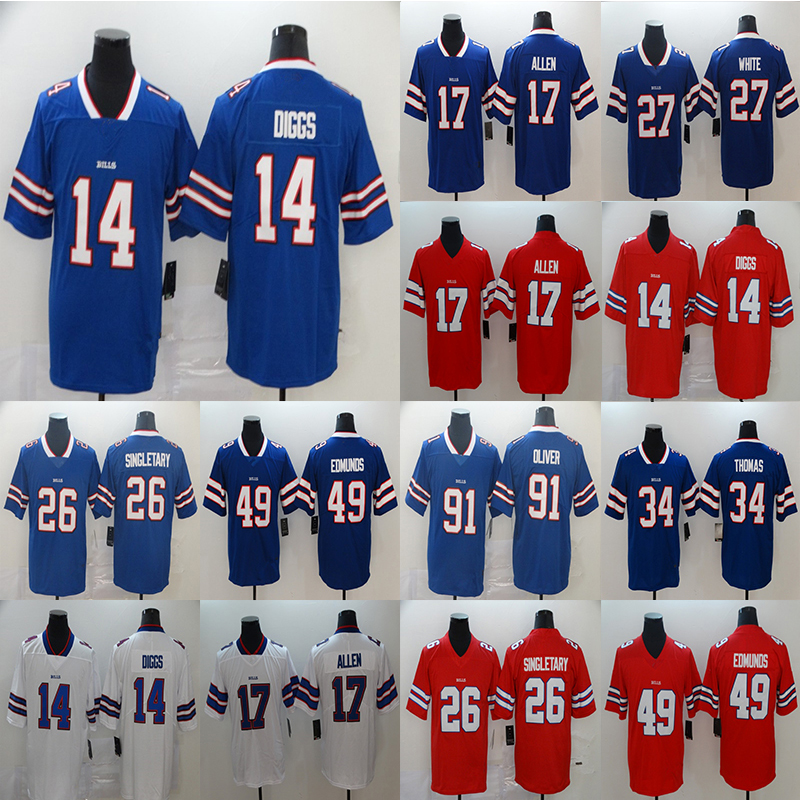 Buffalo Bills 14 Stefon Diggs 49 Tremaine Edmunds 26 Devin Singletary 27 Tre'Davious White Football Limited Jersey, Blue
Buffalo Bills 14 Stefon Diggs 49 Tremaine Edmunds 26 Devin Singletary 27 Tre'Davious White Football Limited Jersey, Blue