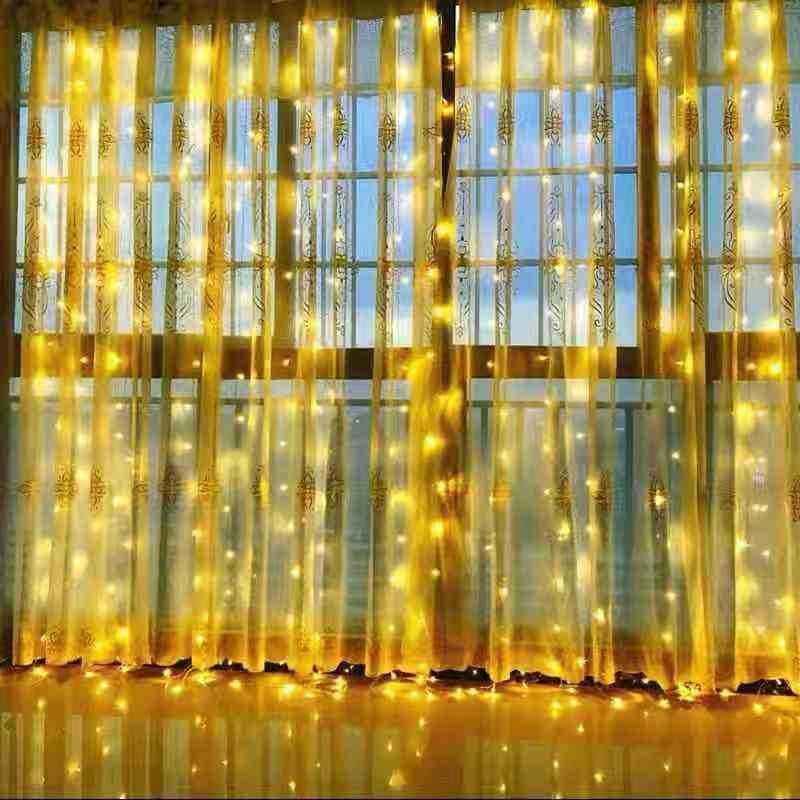 Christmas LED fairy lights garland curtain string lights Remote control included Home decoration bedroom window Holiday lighting 
Christmas LED fairy lights garland curtain string lights Remote control included Home decoration bedroom window Holiday lighting