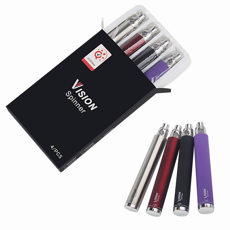 MOQ 4Pcs Vision Spinner Electronic Cigarette Batteries 3.3-4.8V Variable Voltage Bottom Twist Battery Fit 510 Vape Atomizers
MOQ 4Pcs Vision Spinner Electronic Cigarette Batteries 3.3-4.8V Variable Voltage Bottom Twist Battery Fit 510 Vape Atomizers
