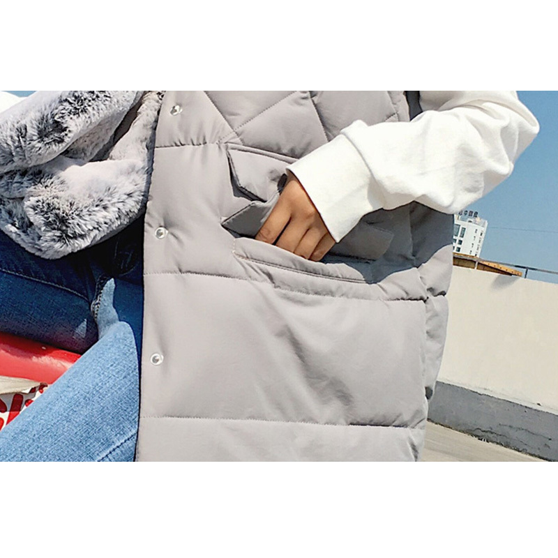 CHEERART Long Vest Winter Coat Women Sleeveless Down Jacket Slim Female Quilted Coat Femme Korean Waistcoat Colete 201031