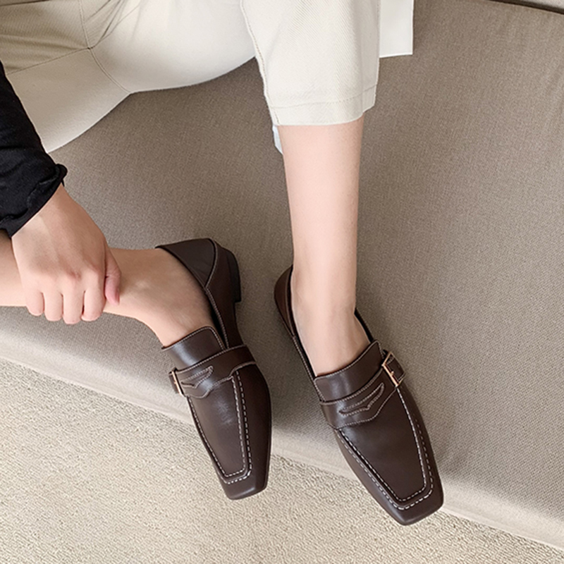 2020 Leather of Genuine Women Buckles Slip-in-loafers Comfortable Soft Retro Casual Women's Sqaure Toe Shoes 2um9, Black
2020 Leather of Genuine Women Buckles Slip-in-loafers Comfortable Soft Retro Casual Women's Sqaure Toe Shoes 2um9, Black