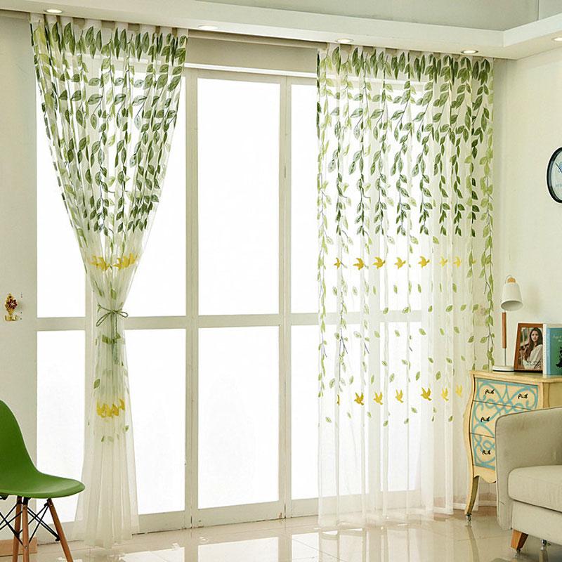 Pastoral Bird Leaves Embroidered Tulle Curtains Sheer For Balcony Bedroom Living Room Kitchen Door Window Treatment Blinds, White
Pastoral Bird Leaves Embroidered Tulle Curtains Sheer For Balcony Bedroom Living Room Kitchen Door Window Treatment Blinds, White