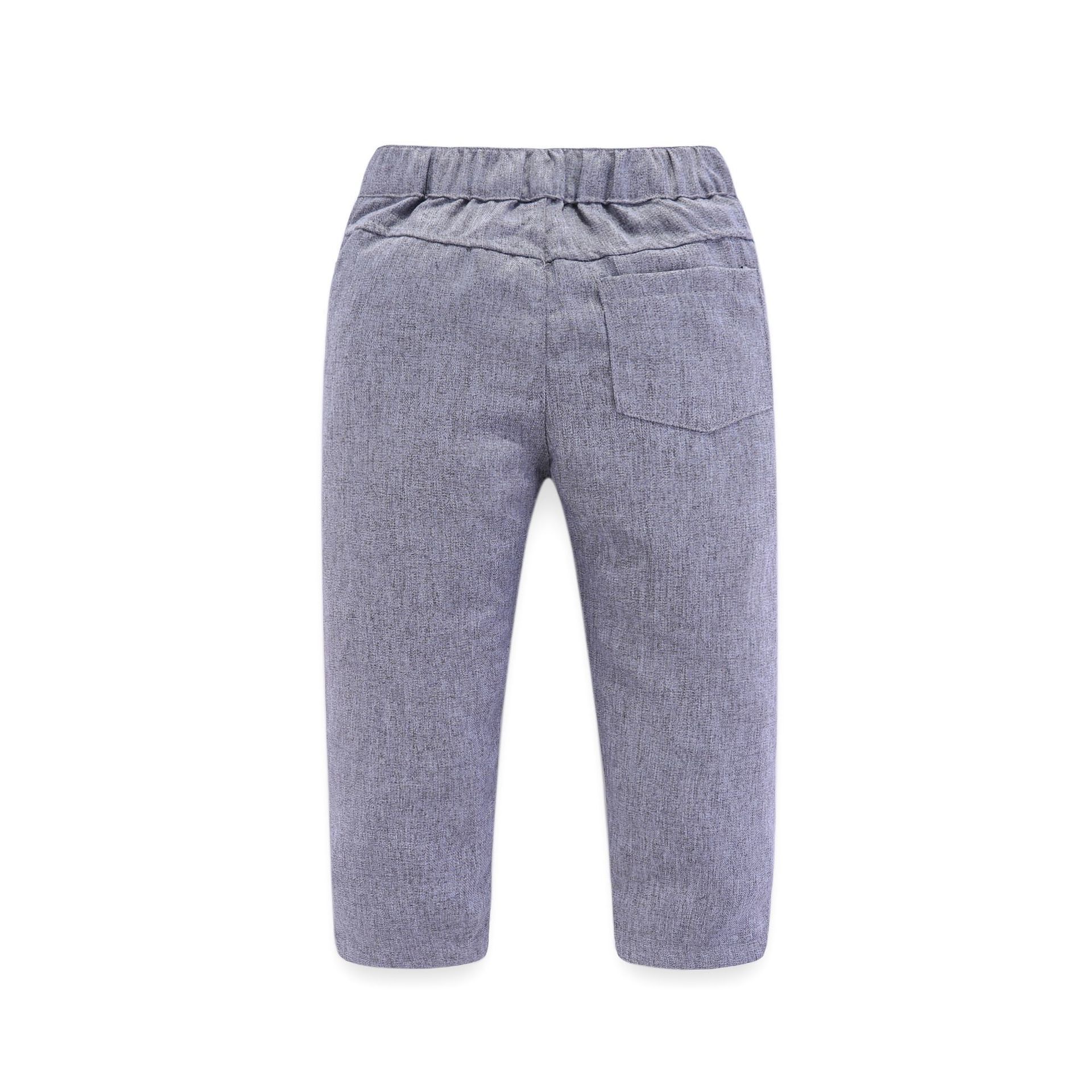 Kid Boy Clothes Gentleman Grey Vest + Long-Sleeved White Shirt + Pants Kids Four-Piece Suits Suit For Children Outfit LJ201202