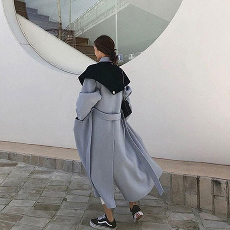 Korea Double-sided Female Pure Cashmere Coat 2020 Autumn Winters Long with Waist Type Cloak Wool Coat Fall Jacket for Women P35, Blue
Korea Double-sided Female Pure Cashmere Coat 2020 Autumn Winters Long with Waist Type Cloak Wool Coat Fall Jacket for Women P35, Blue