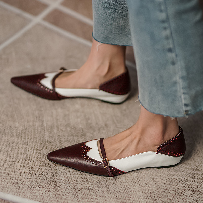 2021 Genuine Woman Metal Buckle Apartments Decoration Retro Springtime Chunky Heel Pointed Toe No Slip Shoes 0K8Y, Red wine
2021 Genuine Woman Metal Buckle Apartments Decoration Retro Springtime Chunky Heel Pointed Toe No Slip Shoes 0K8Y, Red wine