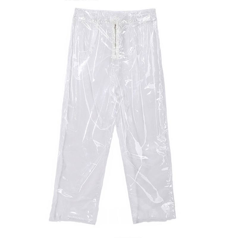 [EAM] auutmn Fashion New Pattern Korean Style Transparent Transparent Color Pants Woman Ankle-length Pants YA84900 201111