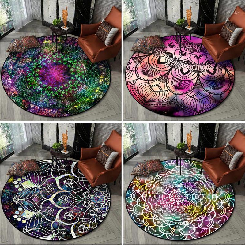 Retro mandala flower colorful starry sky ethnic bedroom hanging basket chair round floor mat Living room plush carpet customize1
Retro mandala flower colorful starry sky ethnic bedroom hanging basket chair round floor mat Living room plush carpet customize1