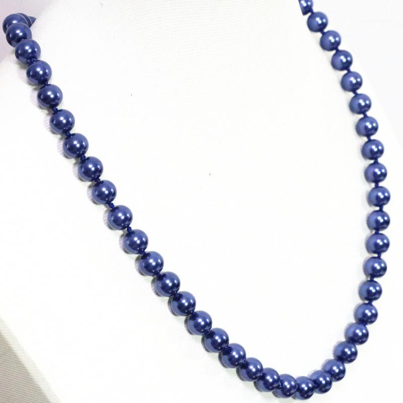Dark Blue Beaded Necklace Shell Simulated Pearl Round Beads 8mm 10mm 12mm 14mm Women Chain Strand Necklaces Jewelry 18inch B14971
Dark Blue Beaded Necklace Shell Simulated Pearl Round Beads 8mm 10mm 12mm 14mm Women Chain Strand Necklaces Jewelry 18inch B14971