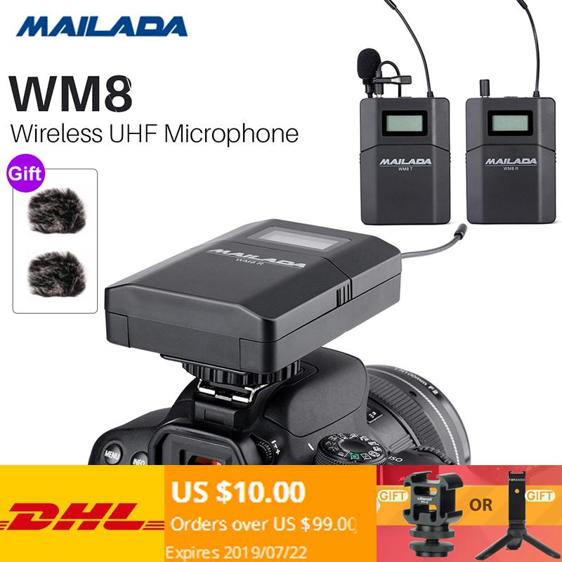 Mailada WM8 Wireless UHF DSLR Camera Microphone System On Camera Lavalier Lapel Mic Receiver Transmitter PK Comica Rode
Mailada WM8 Wireless UHF DSLR Camera Microphone System On Camera Lavalier Lapel Mic Receiver Transmitter PK Comica Rode