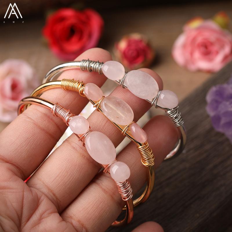 Silvery Rose Gold Copper Natural Roses Pink Quartz Stone Chip Beads Open Bracelet For Women Crystal Beads Bracelet
Silvery Rose Gold Copper Natural Roses Pink Quartz Stone Chip Beads Open Bracelet For Women Crystal Beads Bracelet
