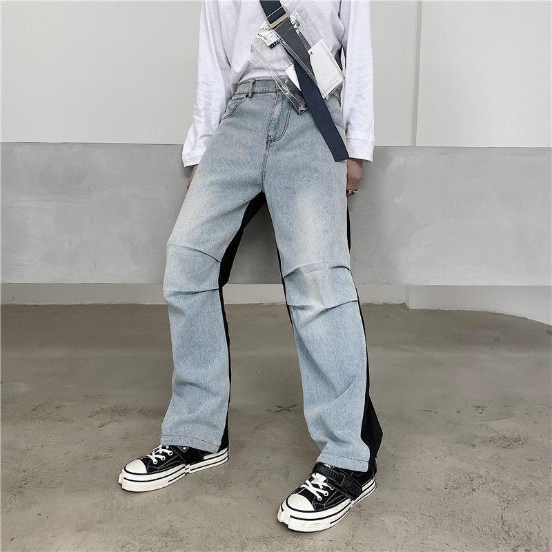 EWQ / men's wear color block patchwork work clothes jeans loose wide leg fold leg pants for male 2020 autumn new pants 9Y3754, Black
EWQ / men's wear color block patchwork work clothes jeans loose wide leg fold leg pants for male 2020 autumn new pants 9Y3754, Black