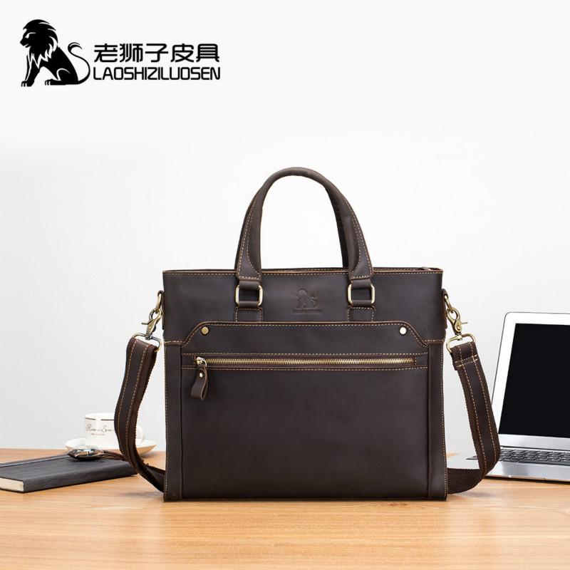 New Vintage Crazy Horse Leather Men's Briefcase Laptop Bag Business Bag Genuine Leather Briefcase Men Shoulder Crossbody, Brown
New Vintage Crazy Horse Leather Men's Briefcase Laptop Bag Business Bag Genuine Leather Briefcase Men Shoulder Crossbody, Brown