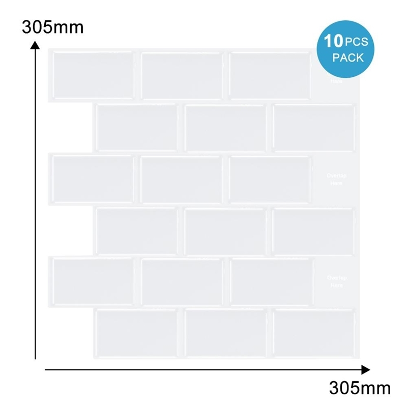 Vividtiles 12*12 inch Self adhesive Waterproof Heatproof Vinyl Wallpaper 3D Peel and Stick Subway Tiles - 10 Sheet LJ201128
Vividtiles 12*12 inch Self adhesive Waterproof Heatproof Vinyl Wallpaper 3D Peel and Stick Subway Tiles - 10 Sheet LJ201128
