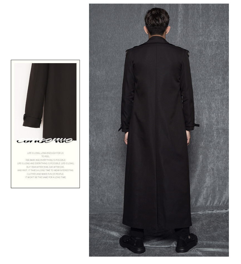 6XL 7XL 8XL 9XL Genuine Highslit Trench Coat Windbreaker Long Fatal Classic Windbreaker Wu Jing Won the Handsome XLong Coat 201120