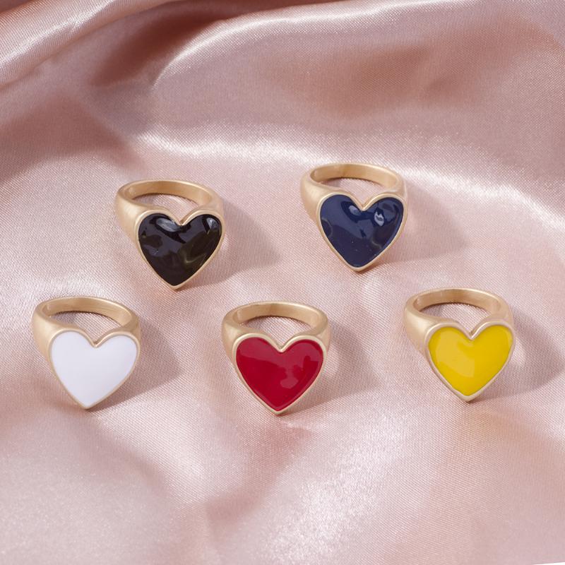 2020 Cute Design Enamel Red Yellow Navy Blue Black White Classcial Heart Matte Gold Rings For Women Christmas Jewelry Gift
2020 Cute Design Enamel Red Yellow Navy Blue Black White Classcial Heart Matte Gold Rings For Women Christmas Jewelry Gift