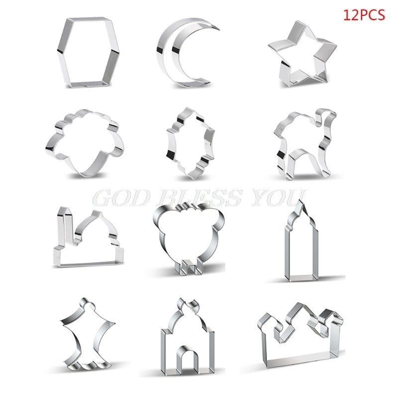 12Pcs Eid Mubarak&Ramadan Cookie Cutters DIY Moon Star Biscuit Cutters Cake Mold Baking Tools Ramadan Kareem Party Decor T200703
12Pcs Eid Mubarak&Ramadan Cookie Cutters DIY Moon Star Biscuit Cutters Cake Mold Baking Tools Ramadan Kareem Party Decor T200703