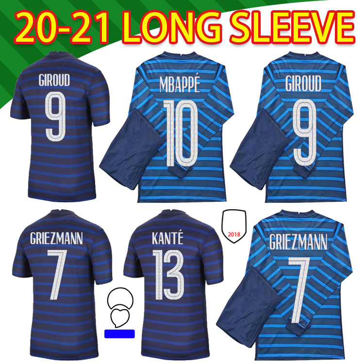 Top quality MBAPPE GRIEZMANN POGBA GIROUD KANTE jerseys 2021 Soccer jersey Long sleeve Football shirts maillot de foot men + kids kit, Home suit patch 1
Top quality MBAPPE GRIEZMANN POGBA GIROUD KANTE jerseys 2021 Soccer jersey Long sleeve Football shirts maillot de foot men + kids kit, Home suit patch 1