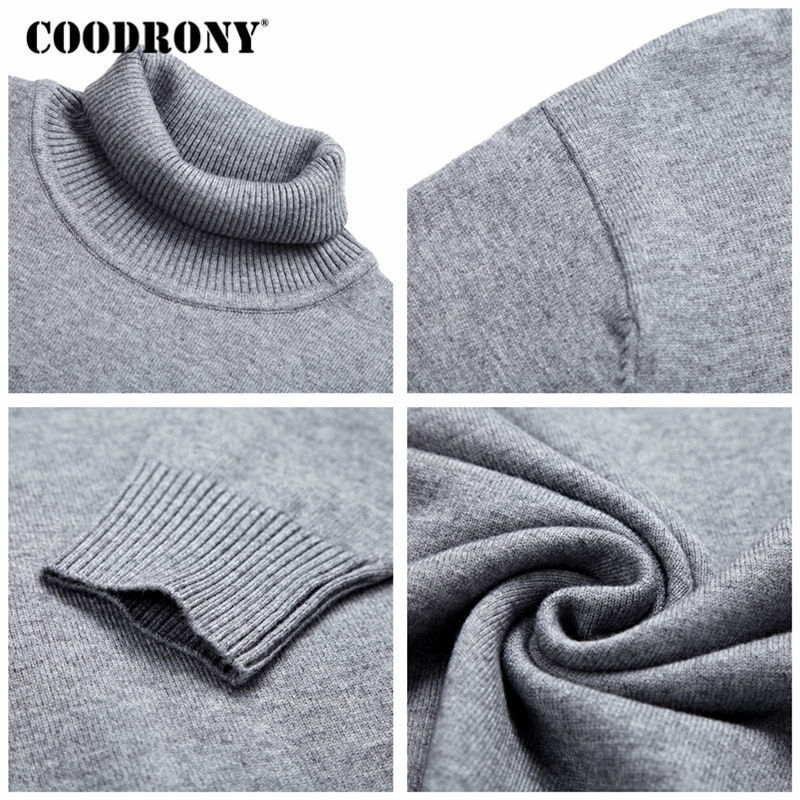 COODRONY Sweater Men Clothes Autumn Winter Thick Warm Cashmere Wool Pullover Sweaters Turtleneck Men Casual Pull Homme 8130 201118