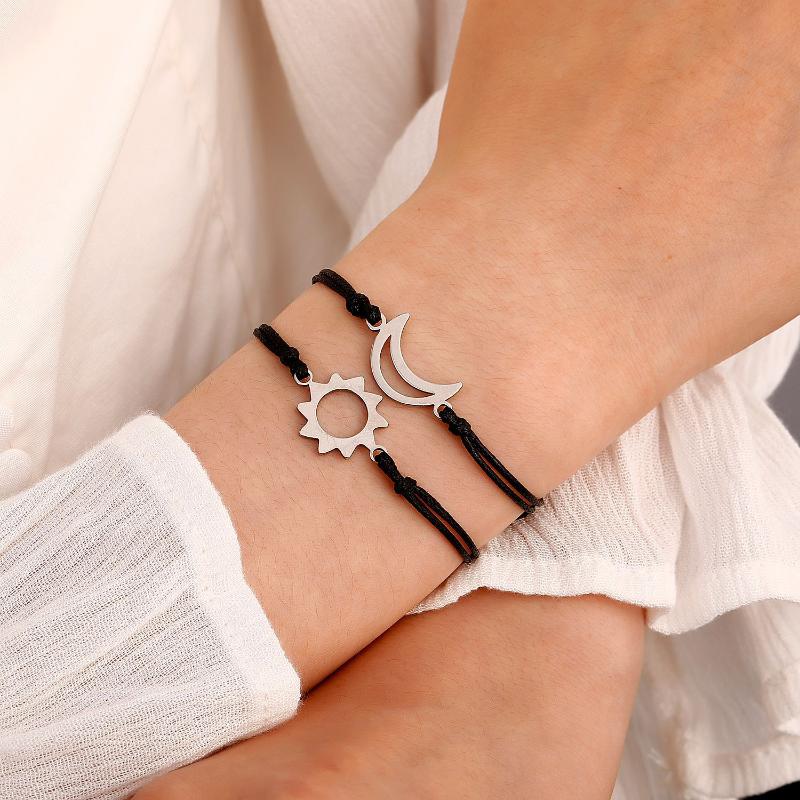 Charm Bracelets Stainless Steel Hollow Bracelet Set Sun Moon Butterfly Woven Couple His And Hers 
Charm Bracelets Stainless Steel Hollow Bracelet Set Sun Moon Butterfly Woven Couple His And Hers