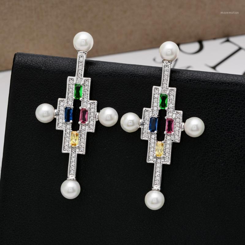 Luxury high quality color cross zircon pearl earrings Fashion jewelry earrings for women/girls party weddings ER-2651 
Luxury high quality color cross zircon pearl earrings Fashion jewelry earrings for women/girls party weddings ER-2651