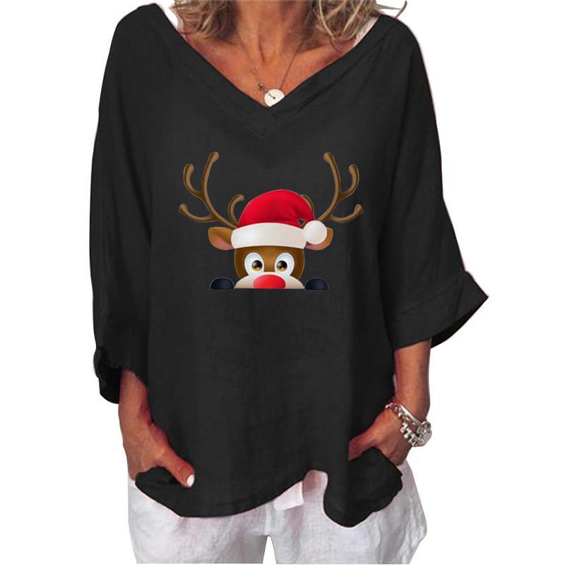 Christmas Deer Cute Autumn Woman Tshirts Long Sleeve Casual Women Tee Shirt Femme Plus Size 5xl Womens Clothing Y1254A, Black
Christmas Deer Cute Autumn Woman Tshirts Long Sleeve Casual Women Tee Shirt Femme Plus Size 5xl Womens Clothing Y1254A, Black